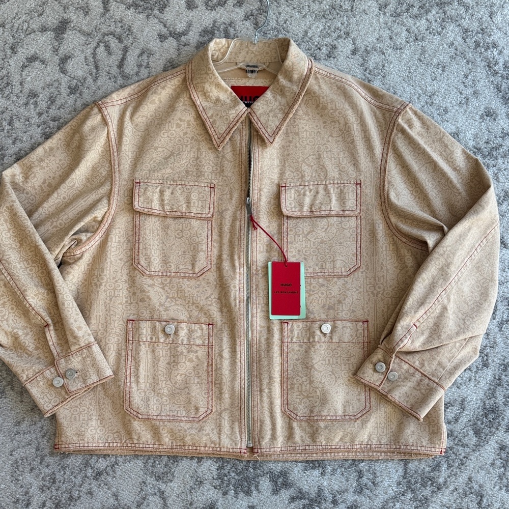 HUGO X LES BENJAMINS RELAXED-FIT JACKET WITH ALL-OVER PRINT - Picture 8 of 15